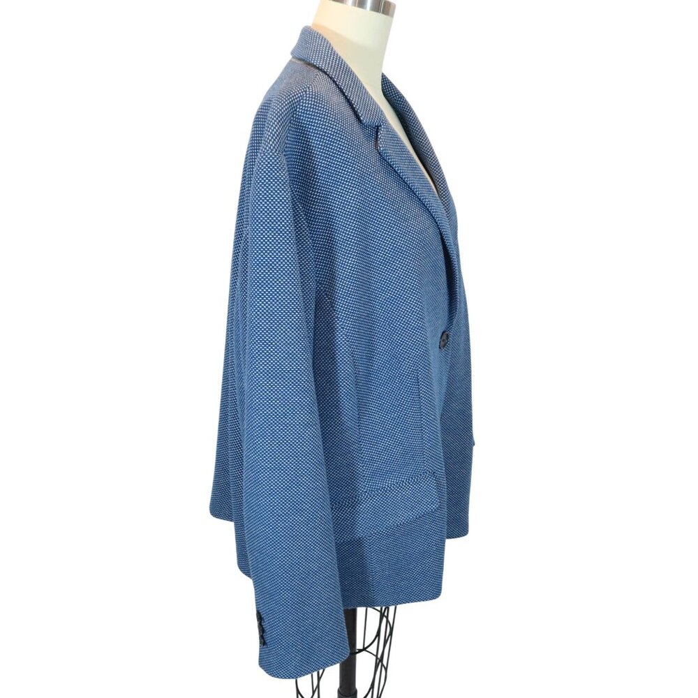 Talbots Micro Check Cotton Blend Two Button Knit … - image 2